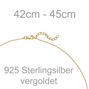 Preview: Kette mit Anhänger 925 Silber gold vergoldet Perlmutt Einlage 28 Zirkonia 45 cm