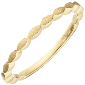 Damen Ring zart 585 Gold Gelbgold matt Goldring