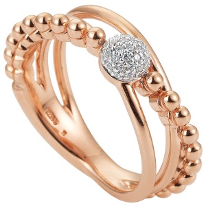 Damen Ring 585 Gold Rotgold Roségold 31 Diamanten Brillanten Roségoldring