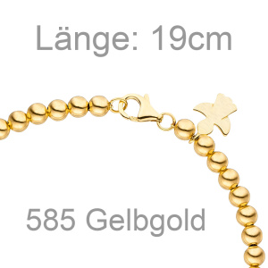 Preview: Armband mit Engel 585 Gold Gelbgold 19 cm Goldarmband Schutzengel