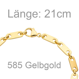 Preview: Armband 585 Gold Gelbgold 21 cm Goldarmband