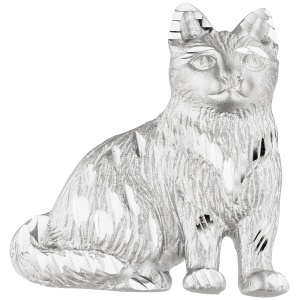 Anhänger Katze 925 Sterling Silber teil matt Silberanhänger Katzenanhänger