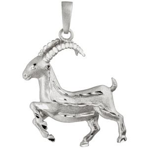 Anhänger Sternzeichen Steinbock 925 Sterling Silber matt Sternzeichenanhänger