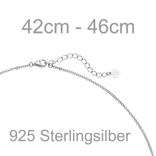 Preview: Collier Kette mit Anhänger Dreieck 925 Silber 10 Zirkonia 46 cm Halskette