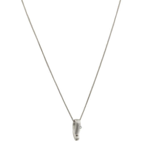 Preview: Anhänger 950 Platin teil matt 1 Diamant Brillant 0,06ct. Platinanhänger