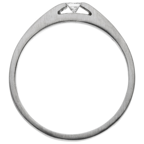 Preview: Damen Ring 950 Platin matt 1 Diamant Princess Schliff 0,07 ct. Platinring