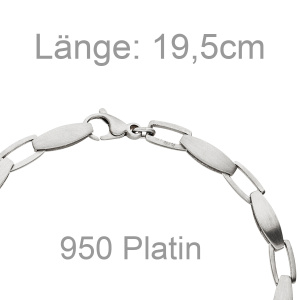 Preview: Armband 950 Platin matt 19,5 cm Platinarmband