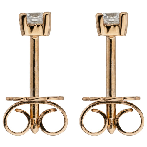 Preview: Ohrstecker 585 Gold Rotgold 2 Diamanten Brillanten 0,24 ct. Ohrringe
