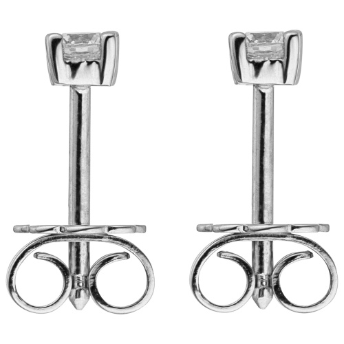 Preview: Ohrstecker 585 Gold Weißgold 2 Diamanten Brillanten 0,24 ct. Ohrringe
