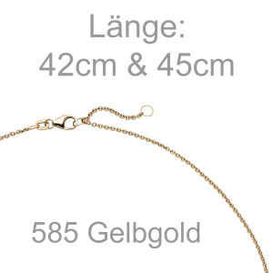 Preview: Collier Kette mit Anhänger 585 Gold Gelbgold 1 Diamant Brillant 0,25 ct. 45 cm