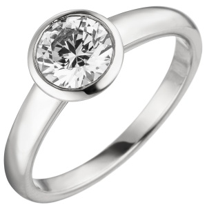Damen Ring 585 Gold Weißgold 1 Diamant Brillant 1,0 ct. Diamantring Solitär