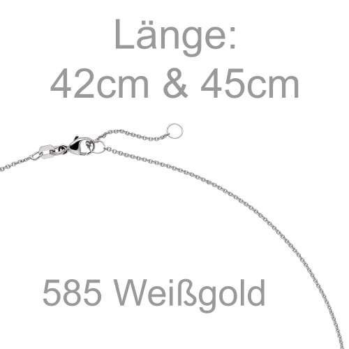 Preview: Collier Kette mit Anhänger 585 Gold Weißgold 1 Diamant Brillant 0,50 ct. 45 cm