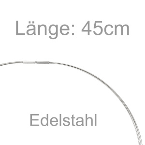 Preview: Halsreif 5-reihig Edelstahl 45 cm