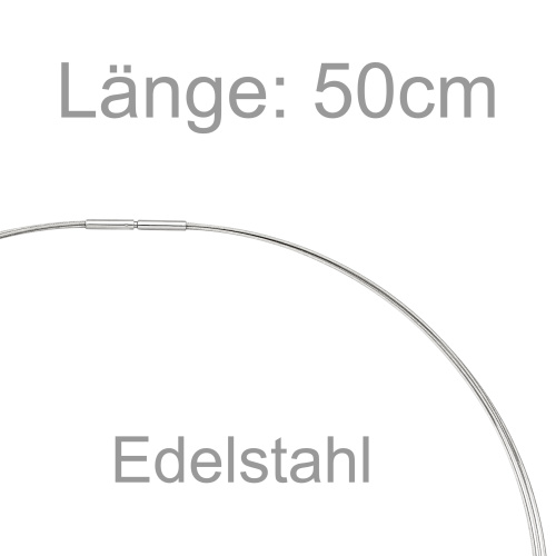 Preview: Halsreif 5-reihig Edelstahl 50 cm