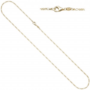 Figarokette 333 Gold Gelbgold diamantiert 1,7 mm 45 cm Kette Halskette Goldkette