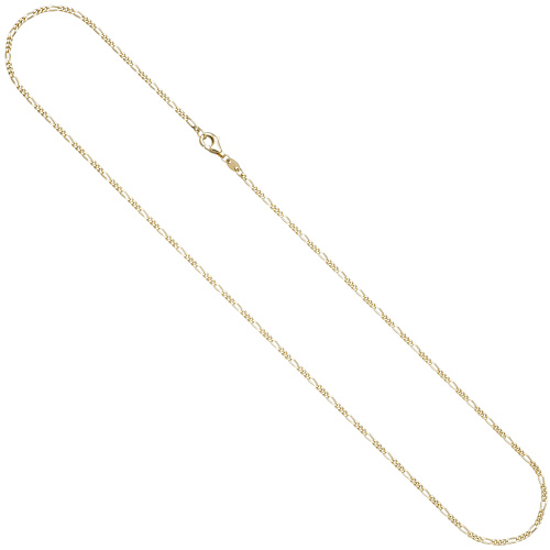 Preview: Figarokette 585 Gold Gelbgold diamantiert 1,7 mm 45 cm Kette Halskette Goldkette