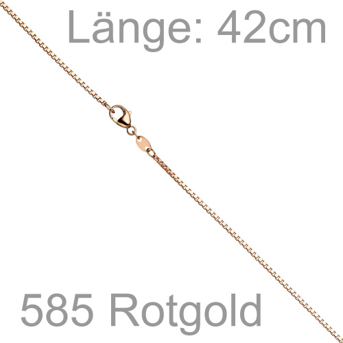 Venezianerkette 585 Gold Rotgold 1,2 mm 42 cm Kette Halskette Rotgoldkette