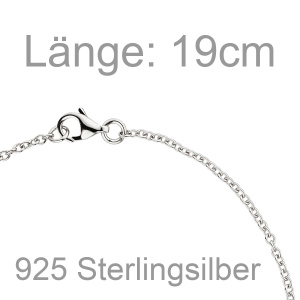 Armband Kleeblatt 925 Sterling Silber 28 Zirkonia 19 cm Glücksbringer