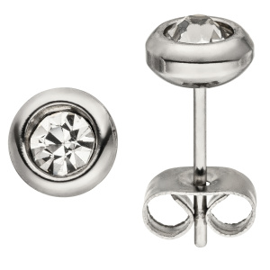 Ohrstecker Edelstahl 2 Zirkonia Ohrringe Edelstahlohrstecker