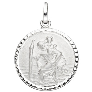 Anhänger Schutzpatron Christopherus 925 Sterling Silber mit Kette 42 cm