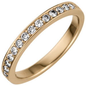 Damen Ring 585 Gold Gelbgold 17 Diamanten Brillanten 0,50ct. Diamantring