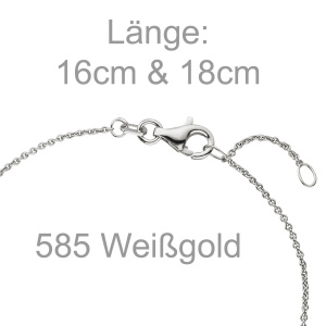 Armband 585 Gold Weißgold 18 cm Weißgoldarmband