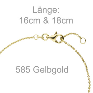 Armband 585 Gold Gelbgold 3 Diamanten Brillanten 18 cm Goldarmband
