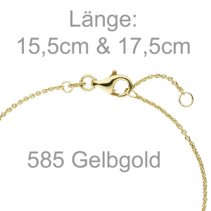 Armband 585 Gold Gelbgold 7 Diamanten Brillanten 0,06ct. 17,5 cm Goldarmband