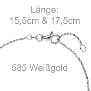 Armband 585 Gold Weißgold 7 Diamanten Brillanten 17,5 cm Weißgoldarmband