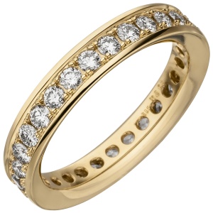 Damen Memory-Ring 585 Gold Gelbgold mit Diamanten Brillanten 1,12 ct.