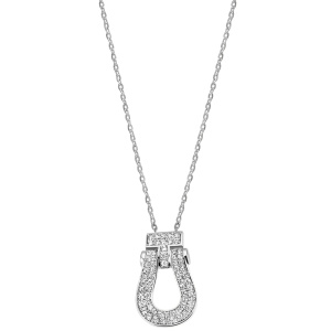 Preview: Collier 925 Sterling Silber 64 Zirkonia 45 cm Silberkette Karabiner