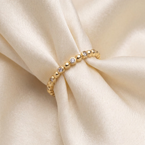 Damen Ring Kugel 333 Gold Gelbgold 11 Zirkonia Goldring Kugelring