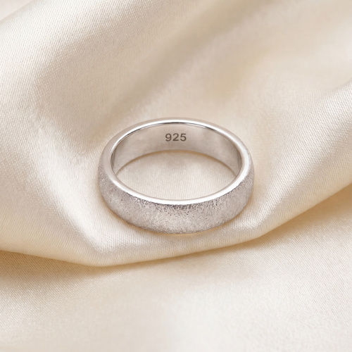 Preview: Damen Ring 925 Sterling Silber mit Struktur Silberring