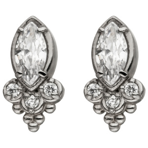 Preview: Ohrstecker Edelstahl 8 Zirkonia Ohrringe
