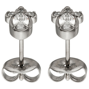 Preview: Ohrstecker Edelstahl 8 Zirkonia Ohrringe