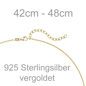 Preview: Collier Fee 925 Sterling Silber gold vergoldet 48 cm Silberkette Karabiner