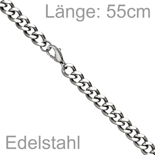 Panzerkette Edelstahl 55 cm Kette Halskette Karabiner