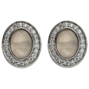 Ohrstecker 925 Sterling Silber 2 Rosenquarze 44 Zirkonia Ohrringe Silberohrringe