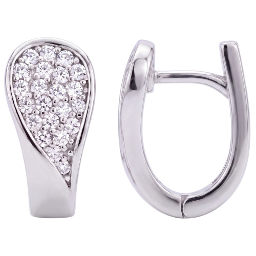 Creolen 925 Sterling Silber 44 Zirkonia Ohrringe Silberohrringe