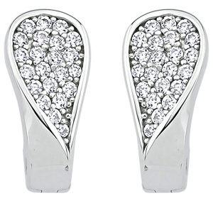 Creolen 925 Sterling Silber 44 Zirkonia Ohrringe Silberohrringe