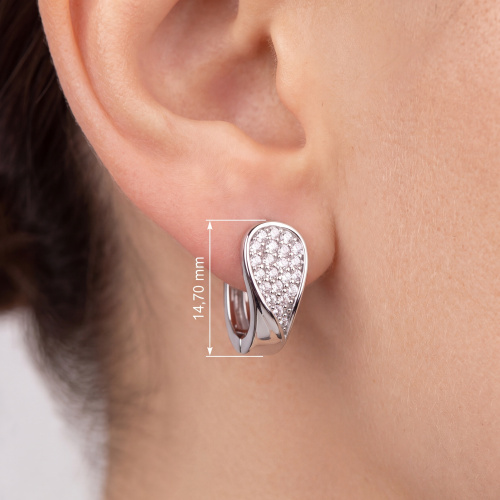 Creolen 925 Sterling Silber 44 Zirkonia Ohrringe Silberohrringe