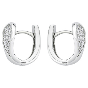 Creolen 925 Sterling Silber 44 Zirkonia Ohrringe Silberohrringe