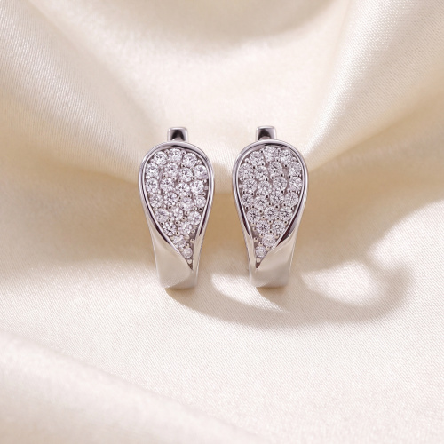 Creolen 925 Sterling Silber 44 Zirkonia Ohrringe Silberohrringe