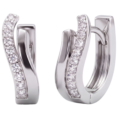 Creolen 925 Sterling Silber 20 Zirkonia Ohrringe Silberohrringe