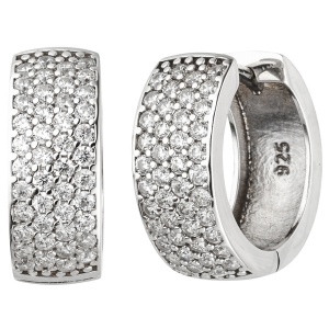 Creolen 925 Sterling Silber 84 Zirkonia Ohrringe Silbercreolen Silberohrringe