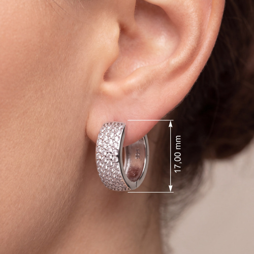 Creolen 925 Sterling Silber 84 Zirkonia Ohrringe Silbercreolen Silberohrringe