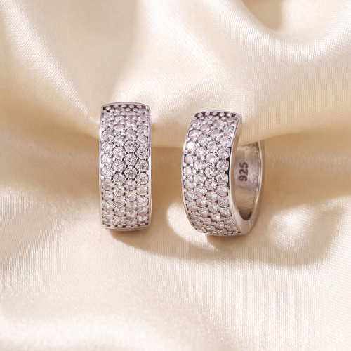 Creolen 925 Sterling Silber 84 Zirkonia Ohrringe Silbercreolen Silberohrringe