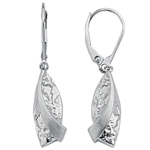 Ohrhänger 925 Sterling Silber gehämmert Ohrringe Boutons Silberohrringe