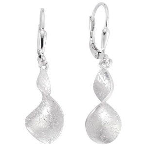 Ohrhänger 925 Sterling Silber matt Ohrringe Boutons Silberohrringe