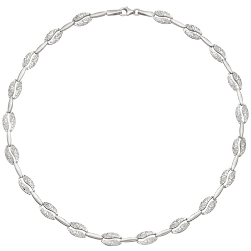Collier Halskette 925 Sterling Silber gehämmert 45 cm Kette Silberkette
